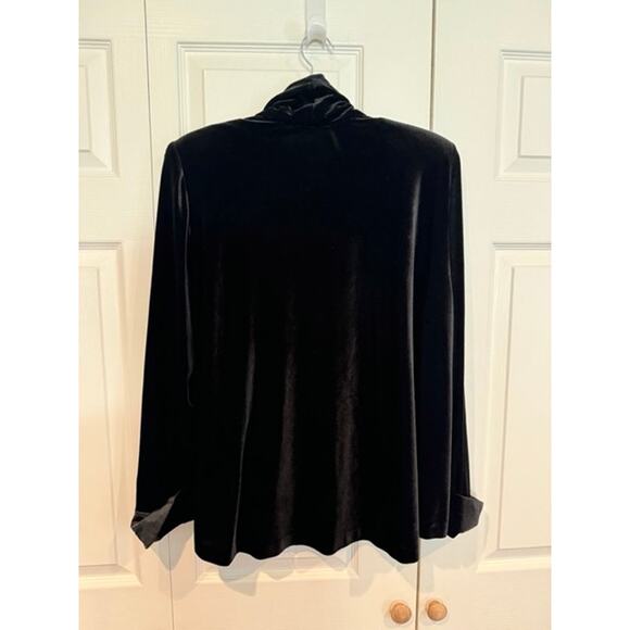 Vintage Another Thyme Black Velvet Velour Glam Whimsigoth Open Cardigan Jacket - Picture 5 of 6